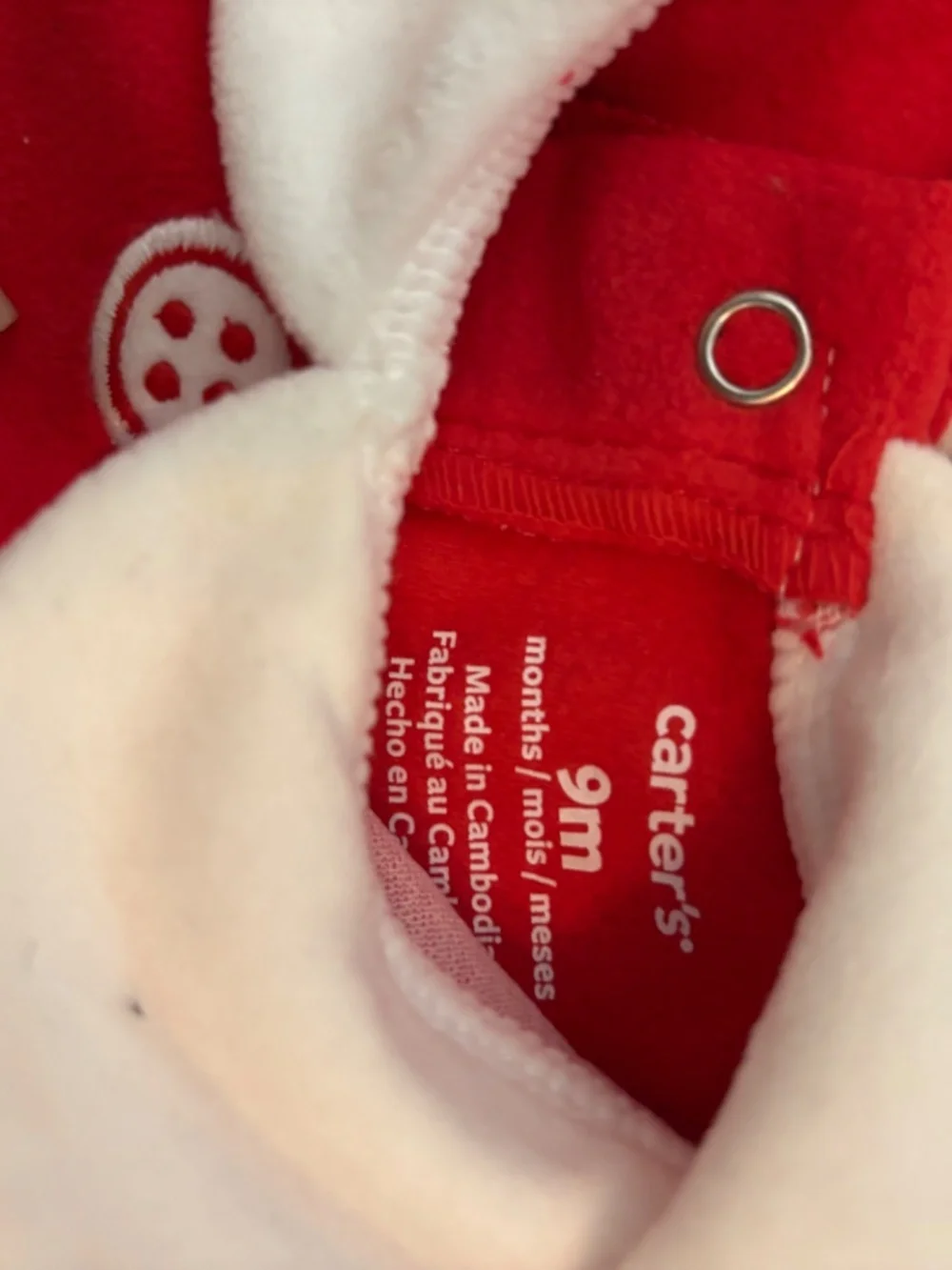Carters size 9 months Santa outfit